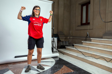 Aficionados rojillos grabaron en el Ayuntamiento de Pamplona mnsajes de apoyo para los jugadores de cara a la final de la Copa del Rey