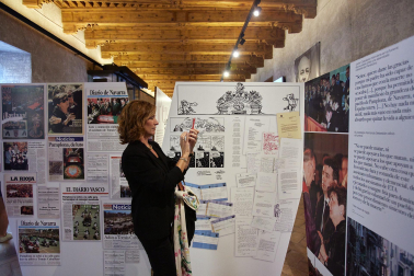 Imagen de la inauguración de la exposición ‘Tomás Caballero. Vida y asesinato’, en el Palacio del Condestable de Pamplona.