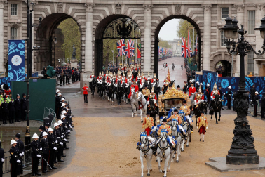 Fotos de la coronación en la Abadía de Westminster de los reyes del Reino Unido, Carlos III y Camila, un ritual milenario que se celebra por primera vez en el siglo XXI.