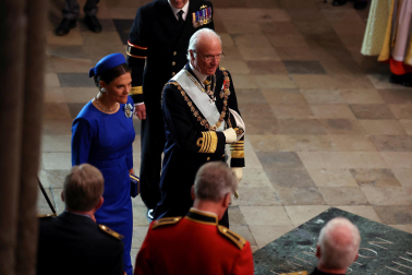 Fotos de la coronación en la Abadía de Westminster de los reyes del Reino Unido, Carlos III y Camila, un ritual milenario que se celebra por primera vez en el siglo XXI.