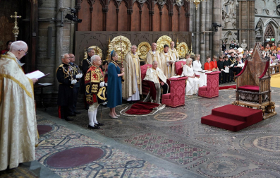 Fotos de la coronación en la Abadía de Westminster de los reyes del Reino Unido, Carlos III y Camila, un ritual milenario que se celebra por primera vez en el siglo XXI.