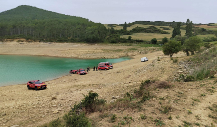 Lugar donde ha aparecido el cuerpo del joven de Zizur Mayor en el pantano de Alloz