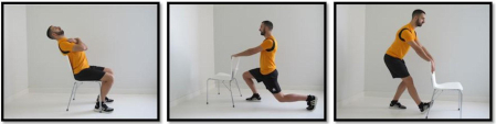 Ejemplos de ejercicios sencillos para practicar en la oficina, usando la silla