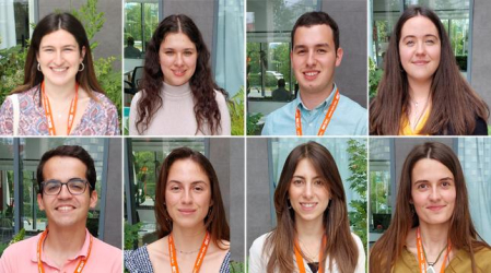 De arriba abajo y de izda. a dcha., Valeria García, Claudia García, Marcos Gómez, Arantxa Goñi, Pablo Gurbindo, Lucía Hidalgo, Ainhoa Ituráin e Isabel Lasheras.