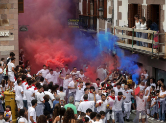Cohete del inicio de las fiestas 2023 en Santesteban