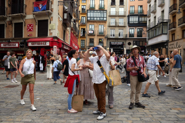 Fotos del ambiente en Pamplona el 5 de julio./