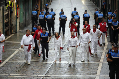 Primer encierro de San Fermín en el tramo de Estafeta