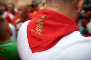 Primer encierro de San Fermín en el tramo de Santo Domingo