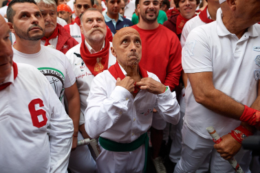 Primer encierro de San Fermín en el tramo de Santo Domingo