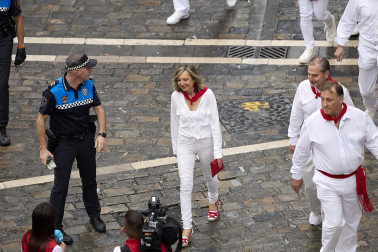 Primer encierro de San Fermín en el tramo de Telefónica