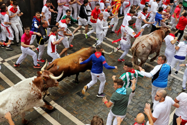 Primer encierro de San Fermín en el tramo de Estafeta