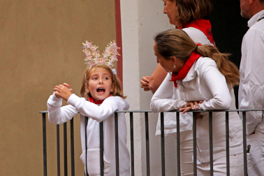 Primer encierro de San Fermín en el tramo de Estafeta