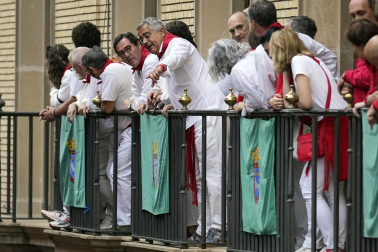 Primer encierro de San Fermín en el tramo de Casa Seminario