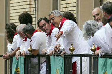 Primer encierro de San Fermín en el tramo de Casa Seminario