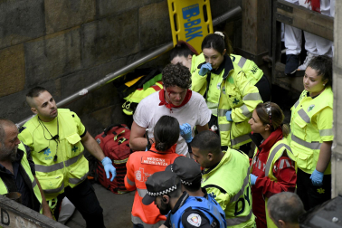 Primer encierro de San Fermín en el tramo de Estafeta