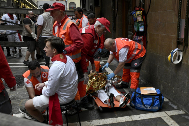 Primer encierro de San Fermín en el tramo de Estafeta