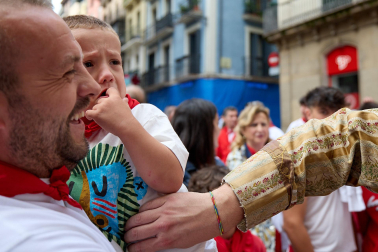 Foto de la comparsa de gigantes y cabezudos de San Fermín este viernes 7 de julio de 2023./
