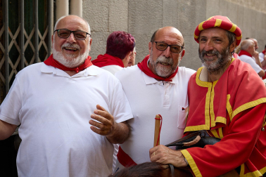 Foto de la comparsa de gigantes y cabezudos de San Fermín este viernes 7 de julio de 2023./