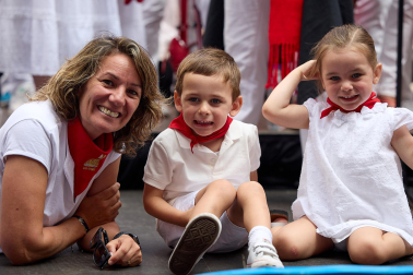 Foto de la comparsa de gigantes y cabezudos de San Fermín este viernes 7 de julio de 2023./