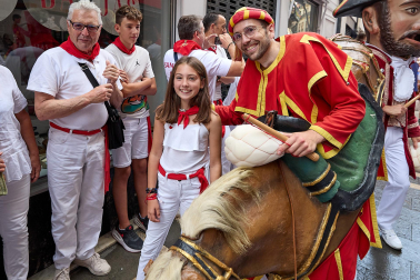 Foto de la comparsa de gigantes y cabezudos de San Fermín este viernes 7 de julio de 2023./