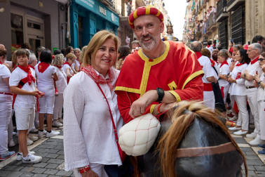 Foto de la comparsa de gigantes y cabezudos de San Fermín este viernes 7 de julio de 2023./