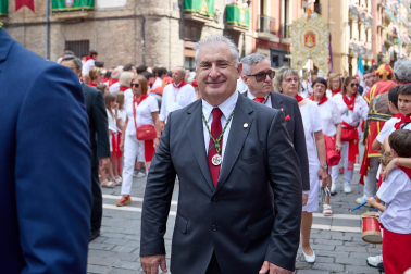 Foto de la comparsa de gigantes y cabezudos de San Fermín este viernes 7 de julio de 2023./