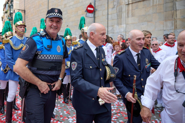 Foto de la comparsa de gigantes y cabezudos de San Fermín este viernes 7 de julio de 2023./