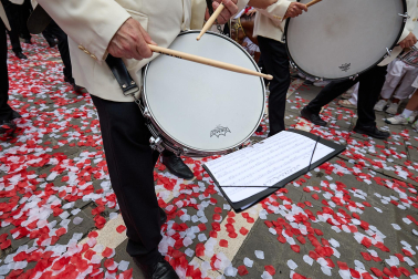 Foto de la comparsa de gigantes y cabezudos de San Fermín este viernes 7 de julio de 2023./