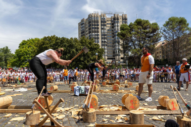 Fotos de la primera jornada de Herri Kirolak de los Sanfermines 2023.