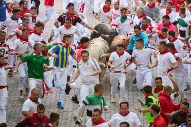 Llegada a la Plaza de Toros, cuarto encierro.