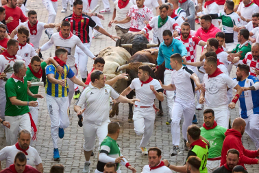 Llegada a la Plaza de Toros, cuarto encierro.