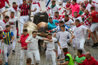 Llegada a la Plaza de Toros, cuarto encierro.