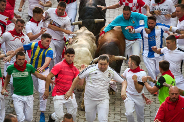 Llegada a la Plaza de Toros, cuarto encierro.