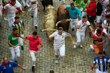 Llegada a la Plaza de Toros, cuarto encierro.