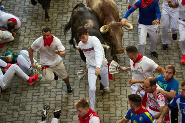 Llegada a la Plaza de Toros, cuarto encierro.