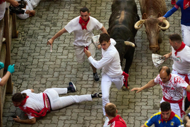 Llegada a la Plaza de Toros, cuarto encierro.