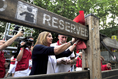 Imágenes del cuarto encierro de San Fermín 2023.