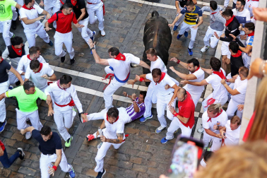 Imágenes del cuarto encierro de San Fermín 2023.|