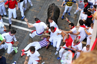 Imágenes del cuarto encierro de San Fermín 2023.|