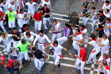 Imágenes del cuarto encierro de San Fermín 2023.|