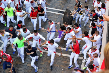 Imágenes del cuarto encierro de San Fermín 2023.|