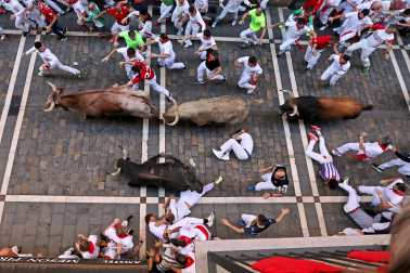 Imágenes del cuarto encierro de San Fermín 2023.|