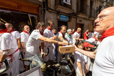 Foto del encierro txiki de este jueves, 13 de julio de 2023.