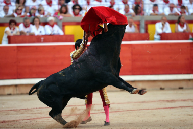 EMILIO DE JUSTO, en la séptima corrida de la Feria del Toro de San Fermín 2023./
