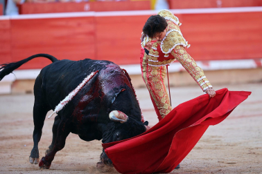 ANDRÉS ROCA REY, en la séptima corrida de la Feria del Toro de San Fermín 2023./