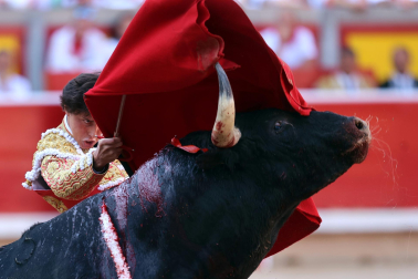 ANDRÉS ROCA REY, en la séptima corrida de la Feria del Toro de San Fermín 2023./