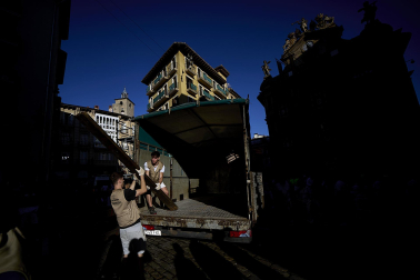 Retirada del vallado tras el último encierro de San Fermín