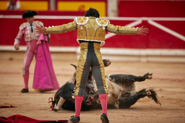 Fotos de la octava y última corrida de la Feria de San Fermín./