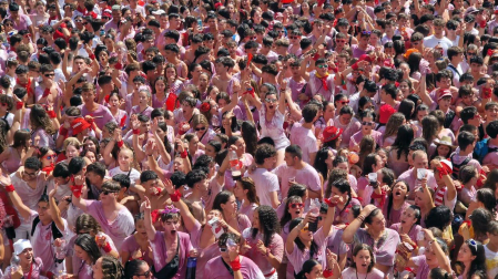 Imágenes del cohete de las fiestas de Tudela 2023