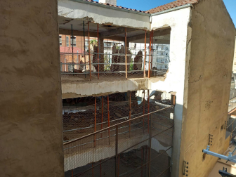 Imagen del derrumbe de un edificio en Logroño./